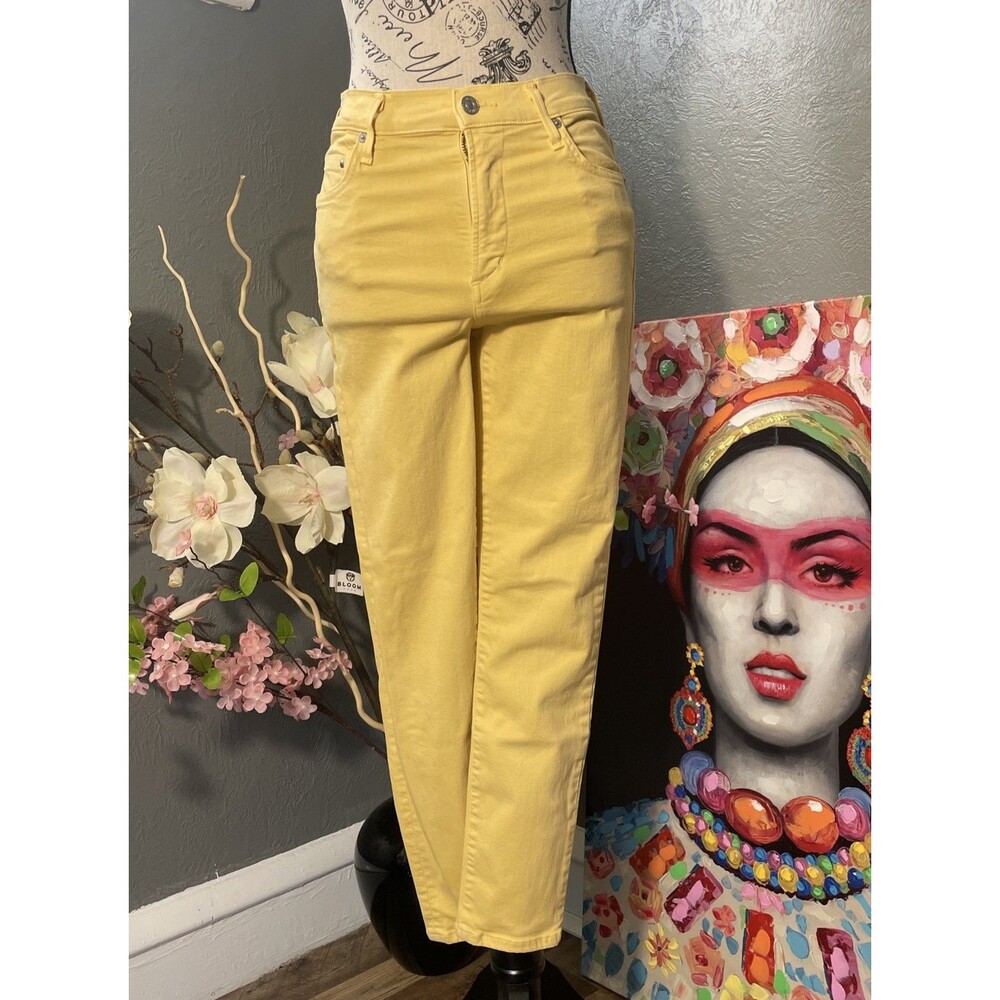 C of H Rocket Crop High Rise Skinny Womens Yellow Jeans Size 27 Inseam 26 USA